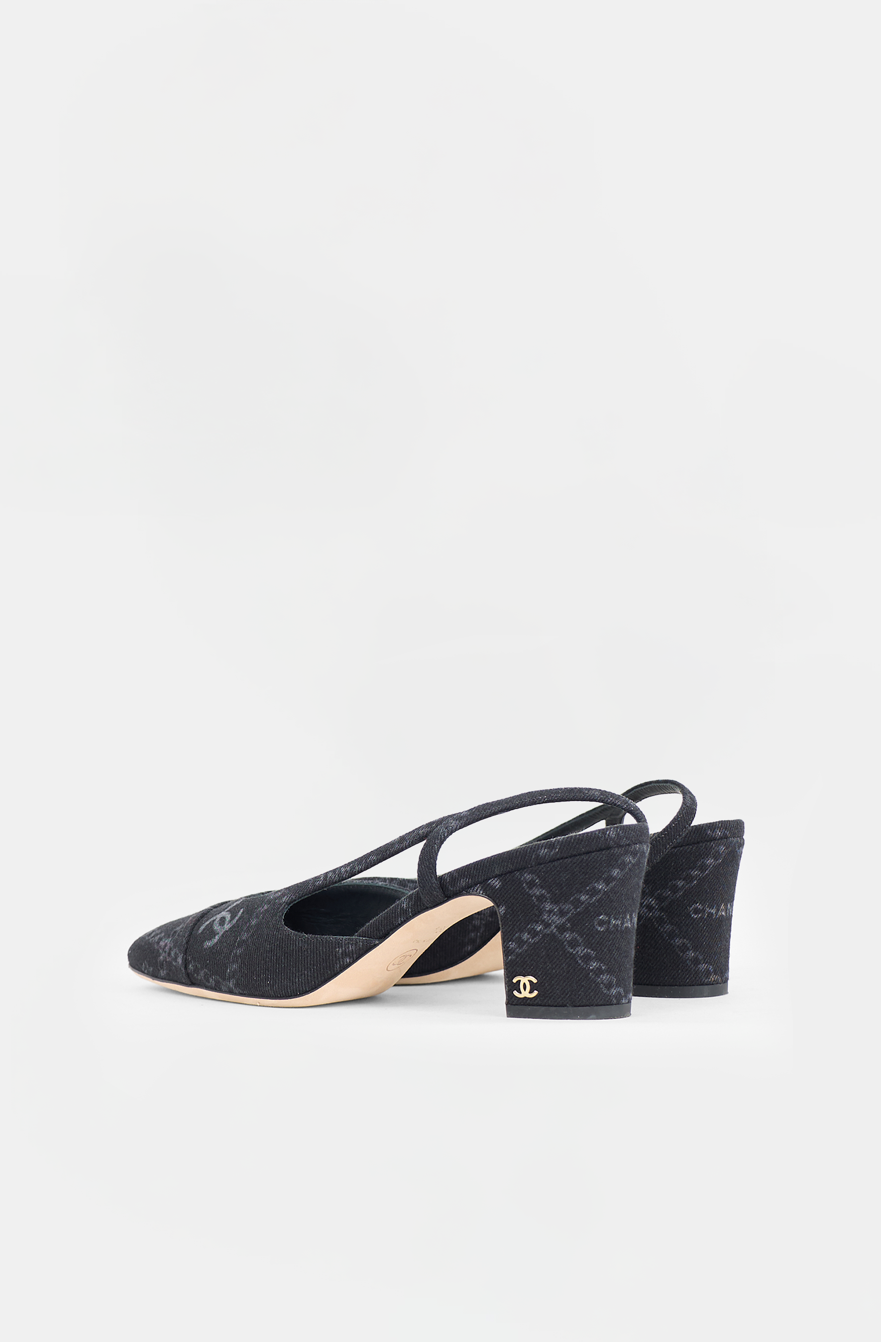 Chanel Denim CC Printed Pump