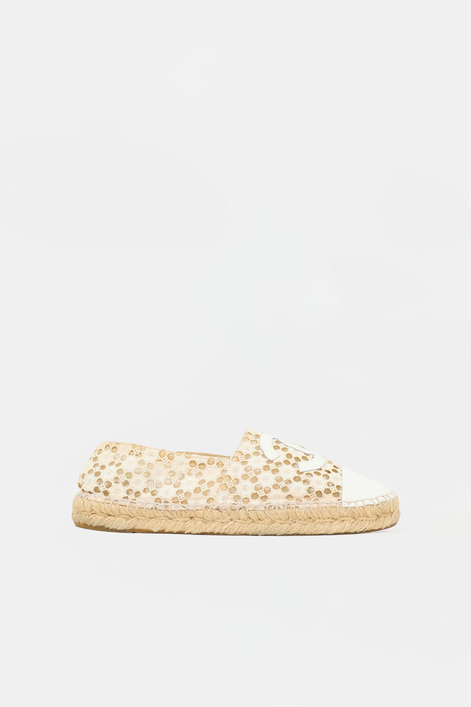 Chanel Eyelet CC Espadrille Flat