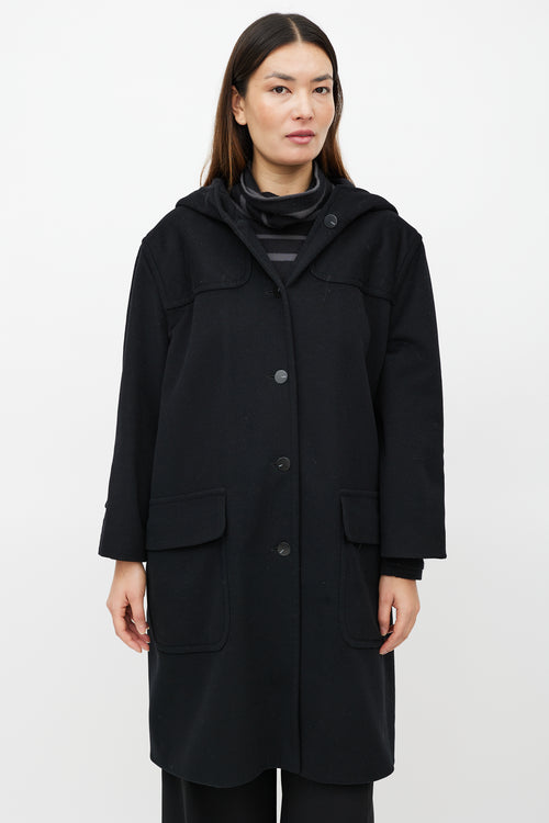 Chanel FW 1999 Black Wool Hooded Coat