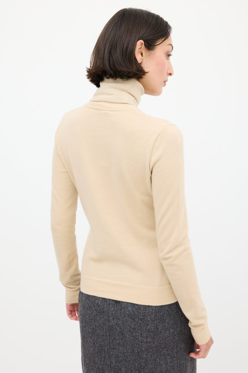 Chanel F/W 2004 Beige & Black Cashmere Turtleneck