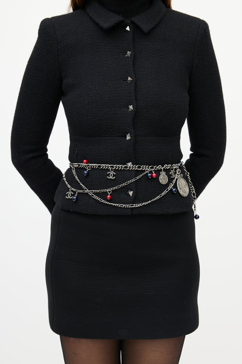 Chanel FW 2004 Gunmetal & Multicolour Chainlink Beaded Belt