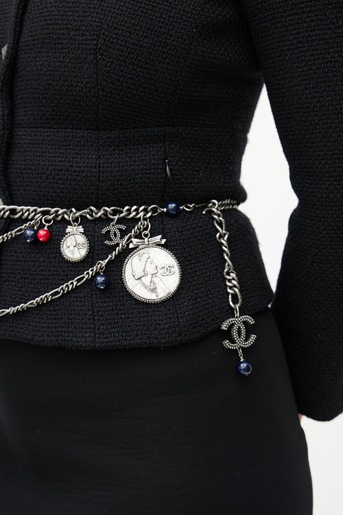 Chanel FW 2004 Gunmetal & Multicolour Chainlink Beaded Belt