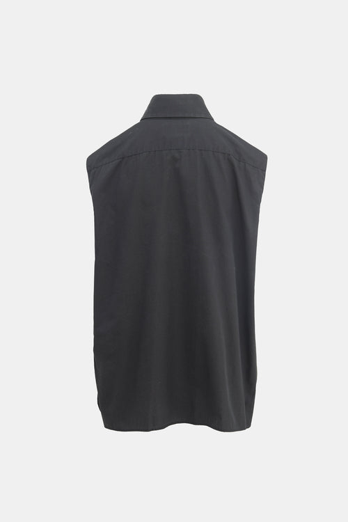 Chanel FW 2005 Black Sleeveless Shirt