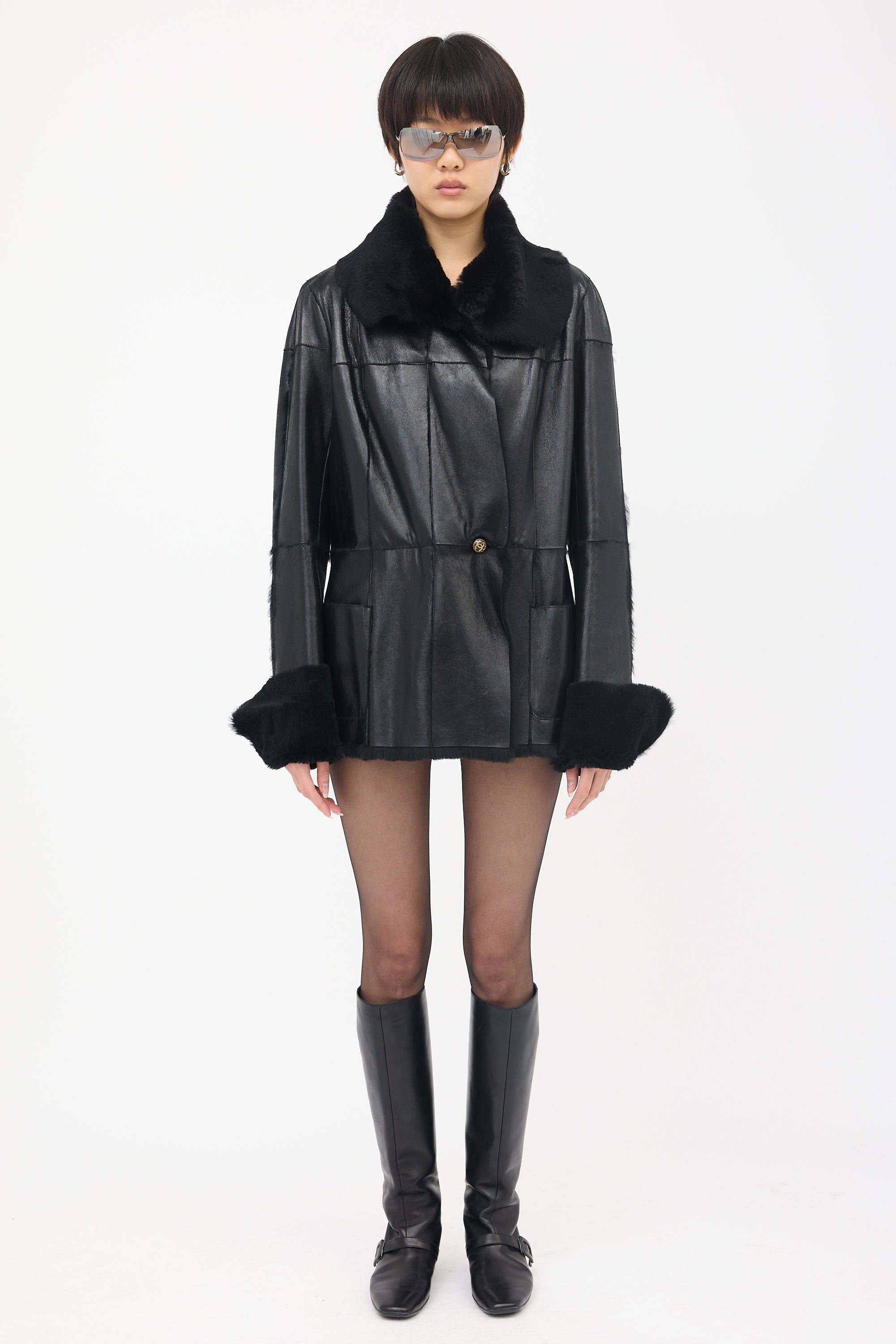 Chanel FW 2005 Leather & Fur Jacket