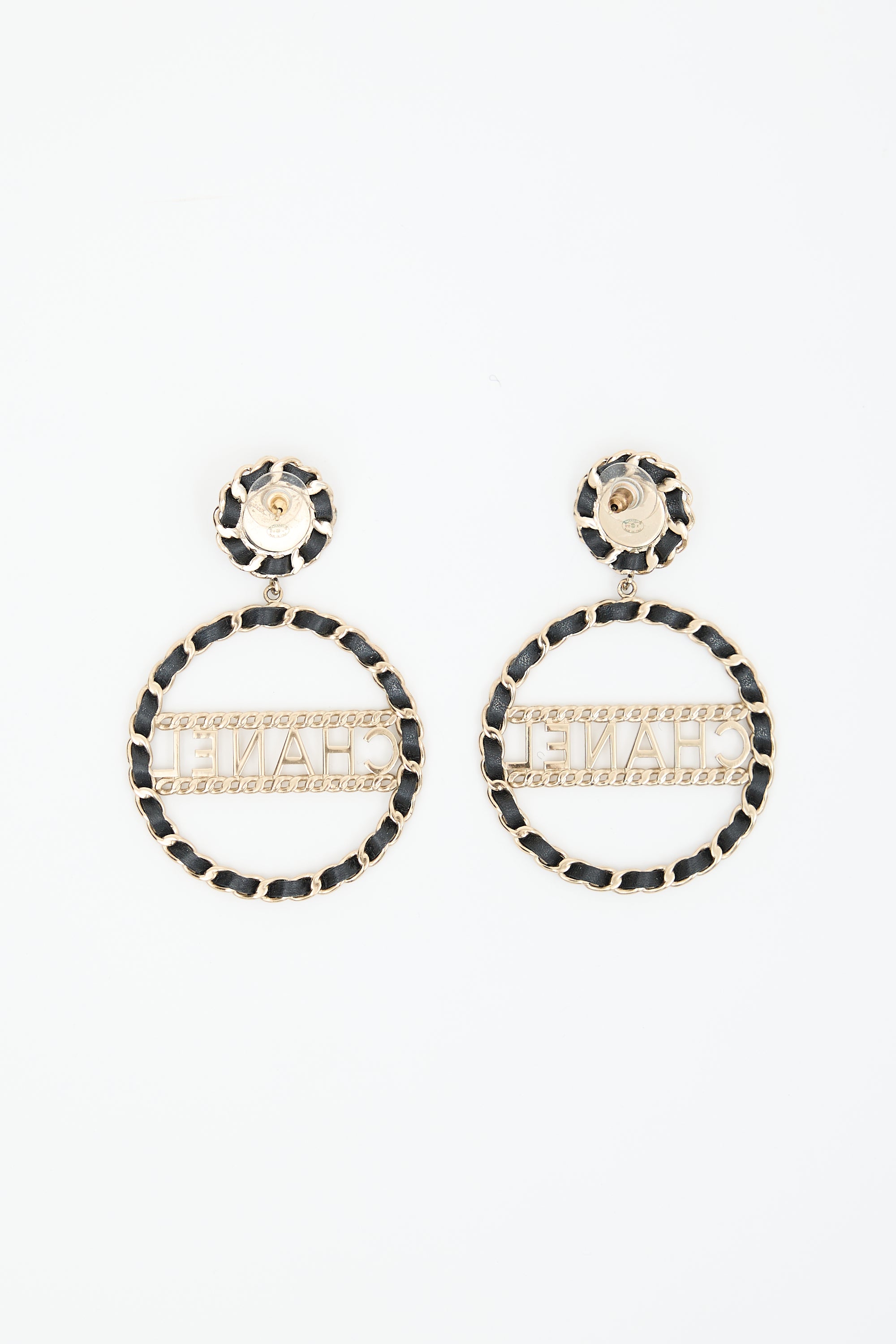 Chanel FW 2018 Braided Logo Earrings