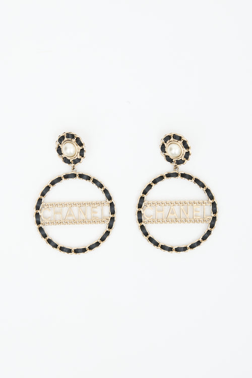 Chanel FW 2018 Braided Logo Earrings