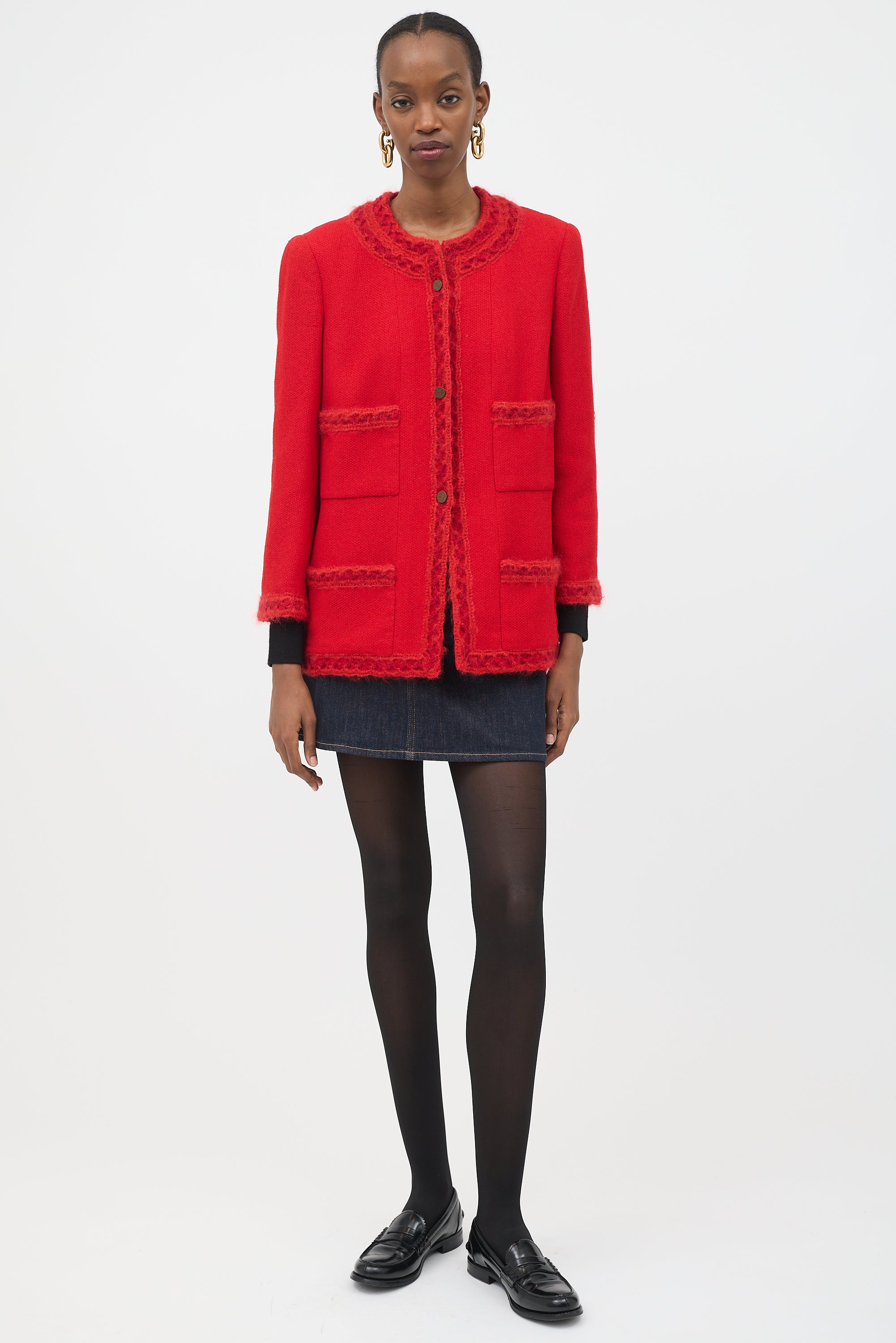Chanel Fall 1998 Wool Chain Button Jacket