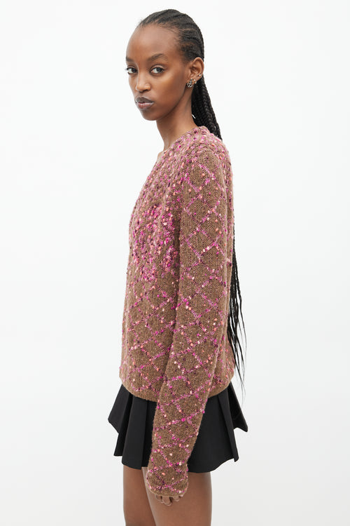 Chanel Fall 2001 Brown & Pink Cardigan