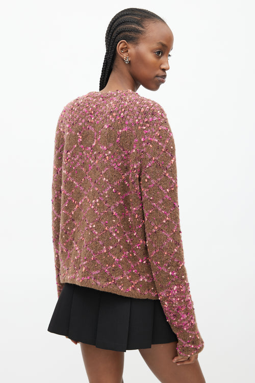 Chanel Fall 2001 Brown & Pink Cardigan