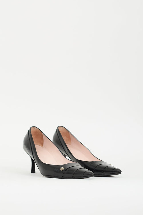Chanel Fall 2004 Black Leather Wrapped Heel