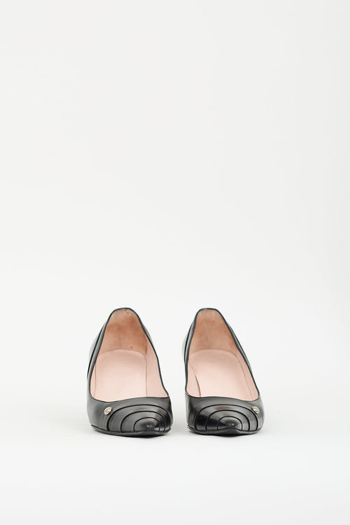 Chanel Fall 2004 Black Leather Wrapped Heel