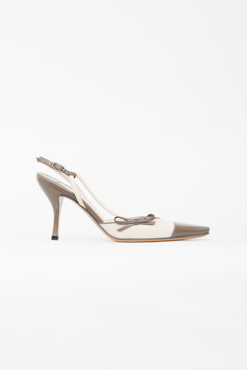 Chanel Fall 2004 Taupe & Pink Slingback Heel