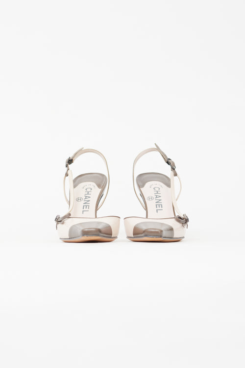 Chanel Fall 2004 Taupe & Pink Slingback Heel