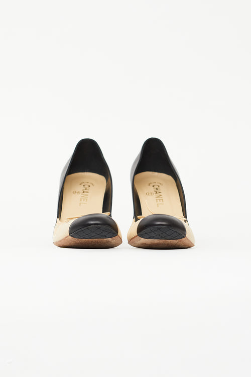 Chanel Fall 2007 Black & Beige Bow Ballet Heel