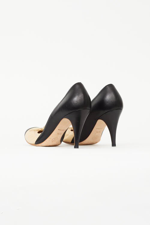 Chanel Fall 2007 Black & Beige Bow Ballet Heel