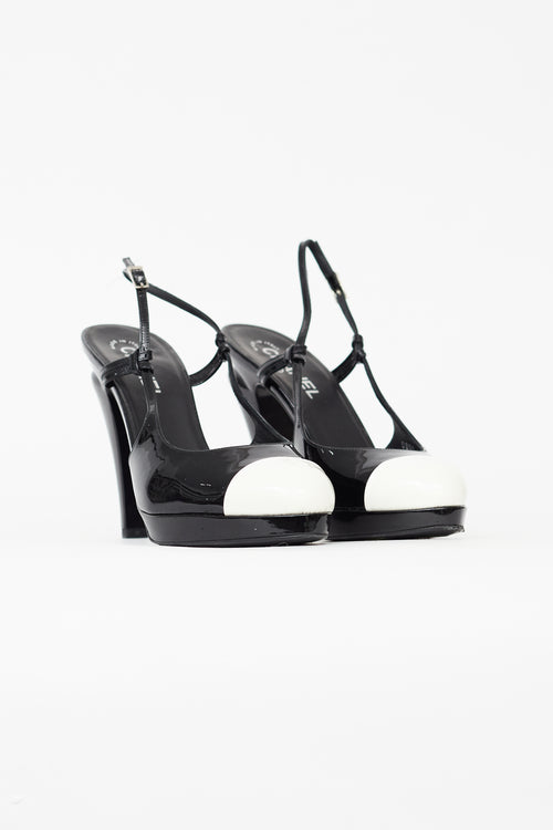 Chanel Fall 2008 Black & White Patent Slingback Heel