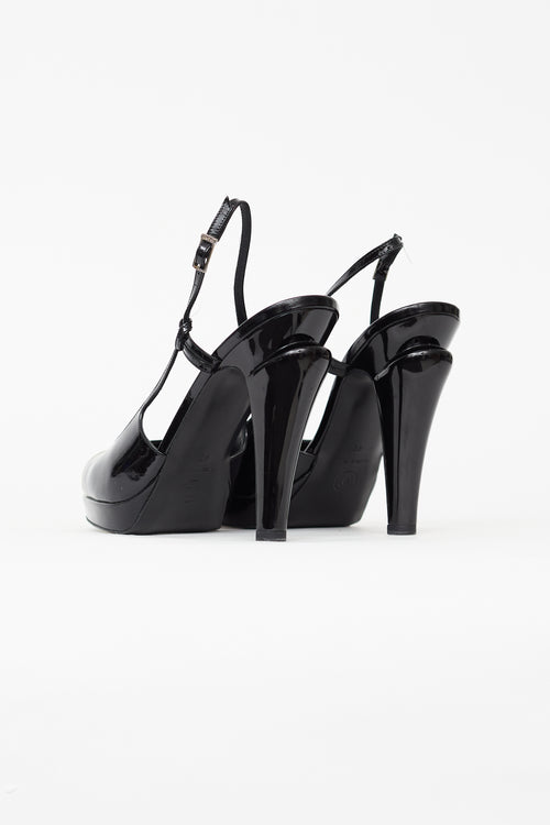 Chanel Fall 2008 Black & White Patent Slingback Heel