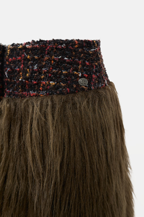 FW 2010 Faux Fur & Tweed Skirt