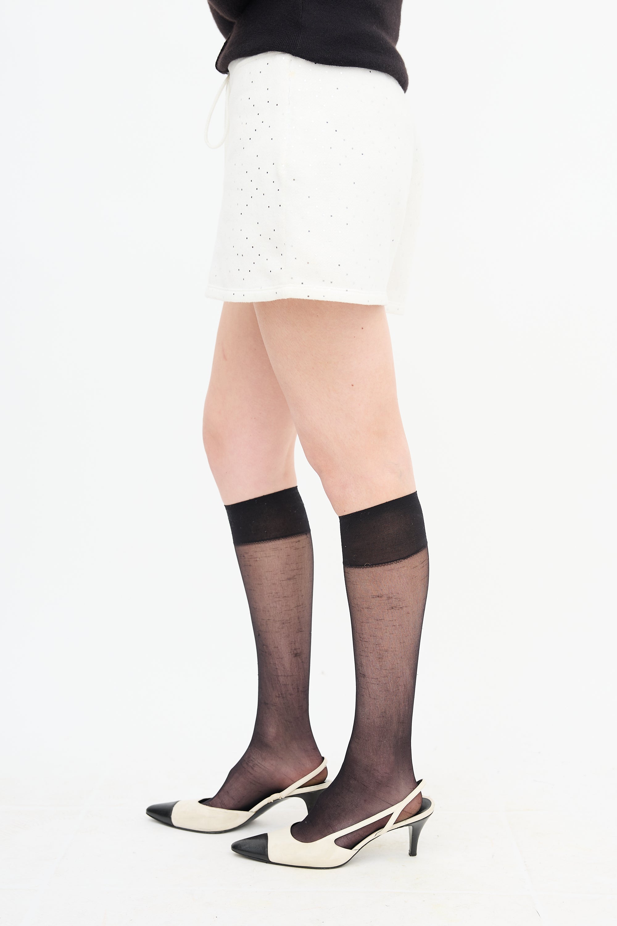 Chanel Glitter Cotton Drawstring Shorts
