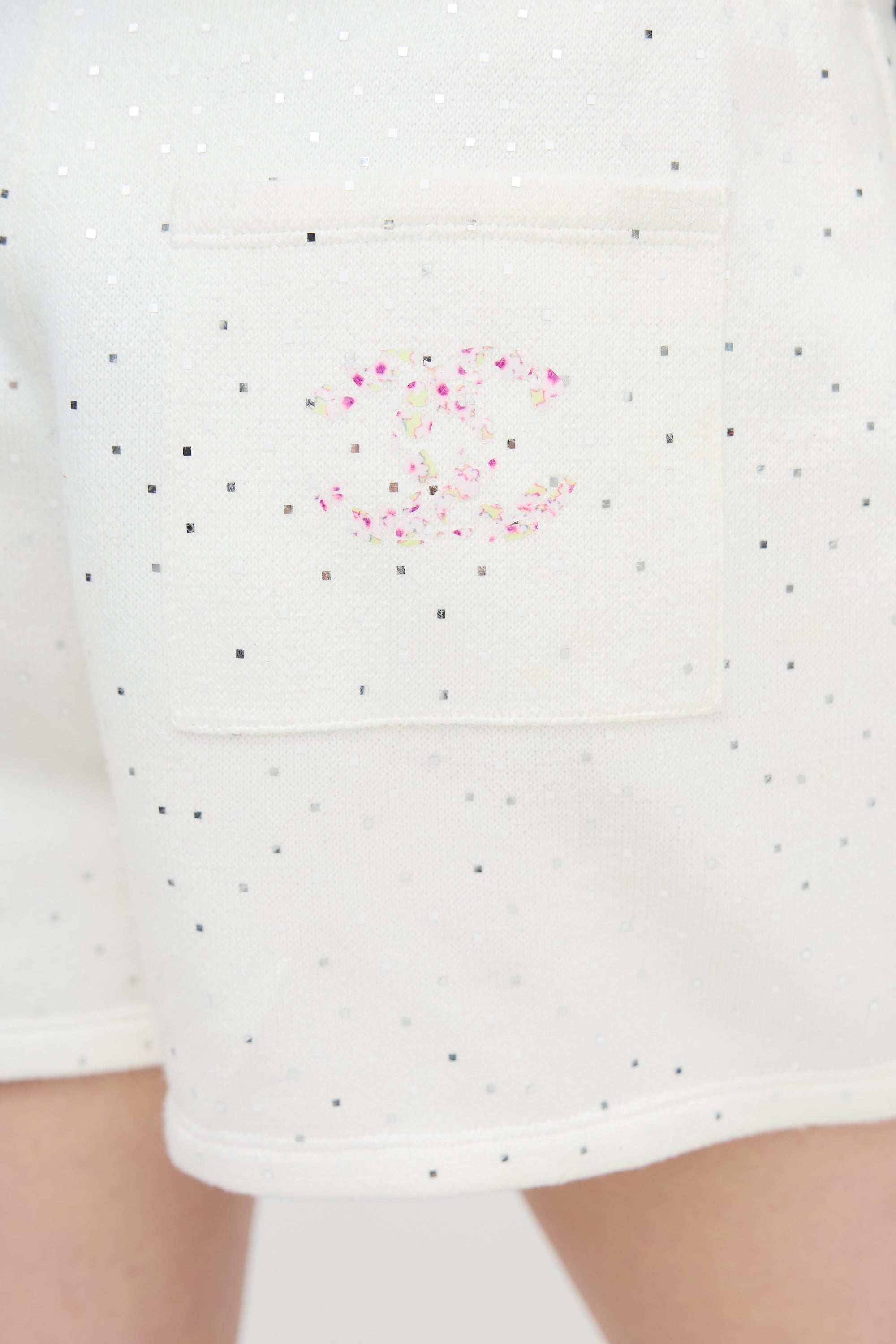 Chanel Glitter Cotton Drawstring Shorts