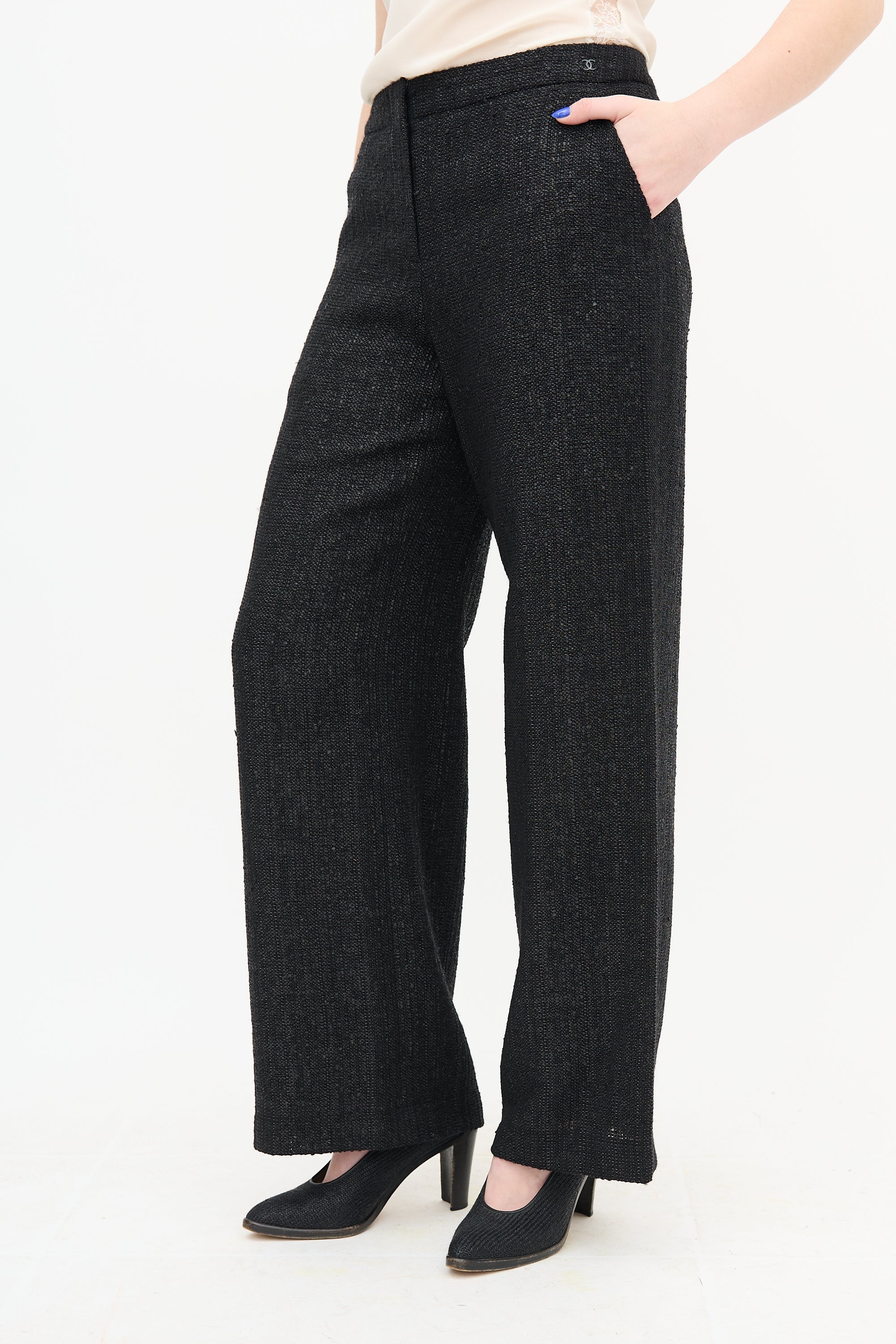 Chanel Glitter Wide Leg Trouser