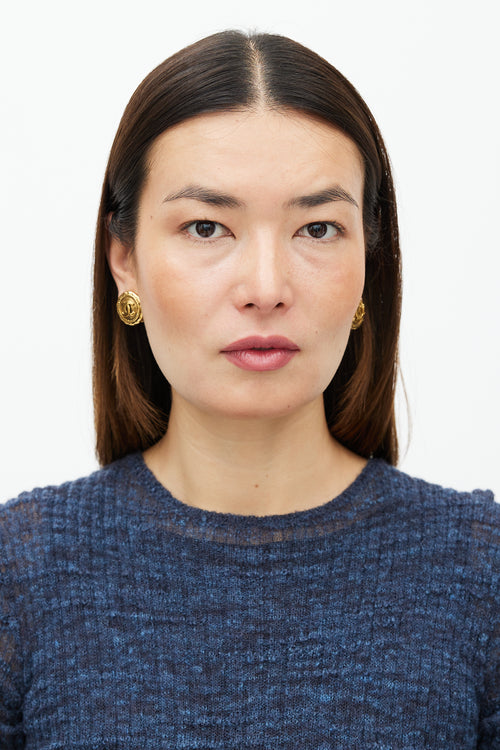 Chanel CC Braided Circle Earrings