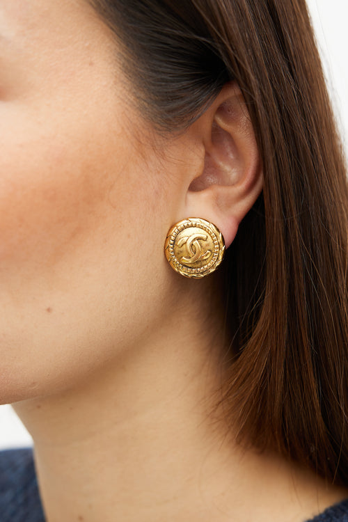 Chanel CC Braided Circle Earrings