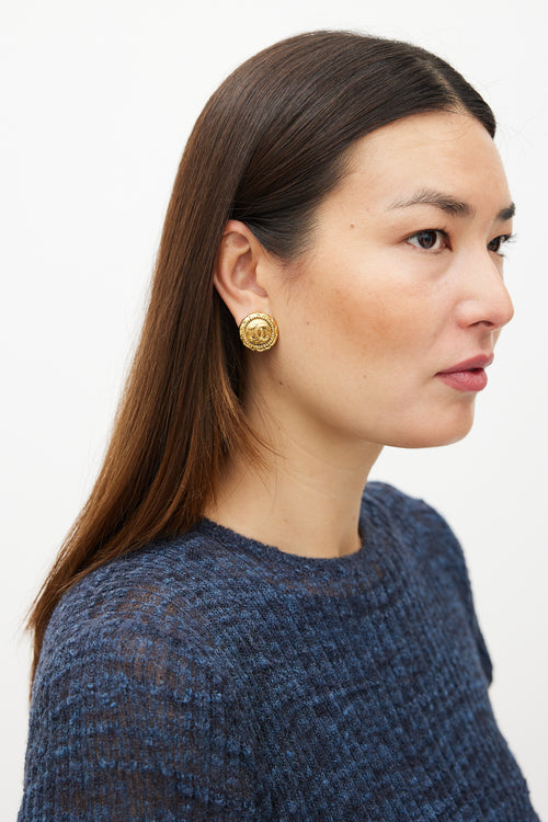 Chanel CC Braided Circle Earrings