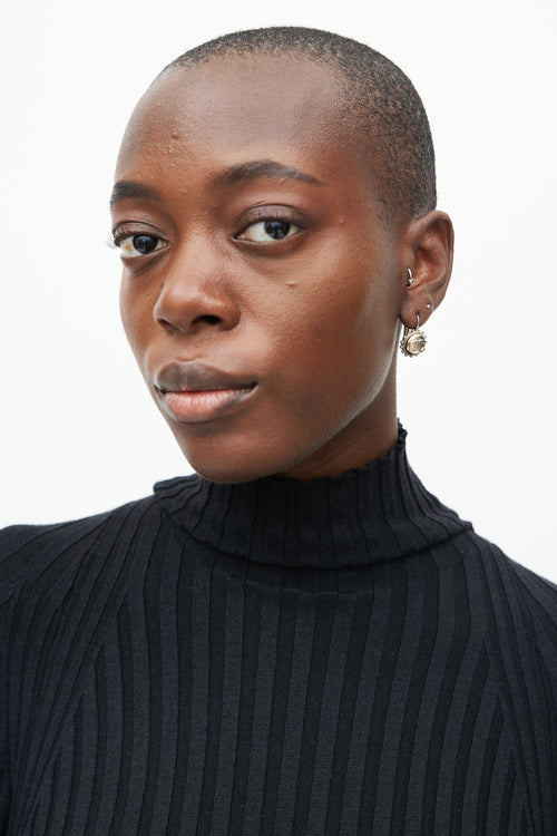 Chanel CC Circle Drop Earrings