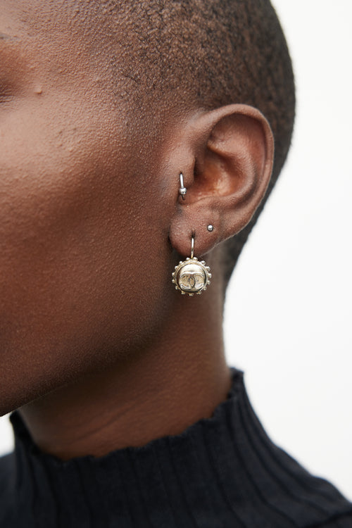 Chanel CC Circle Drop Earrings
