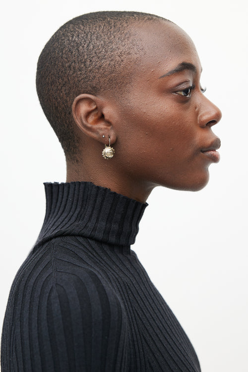 Chanel CC Circle Drop Earrings