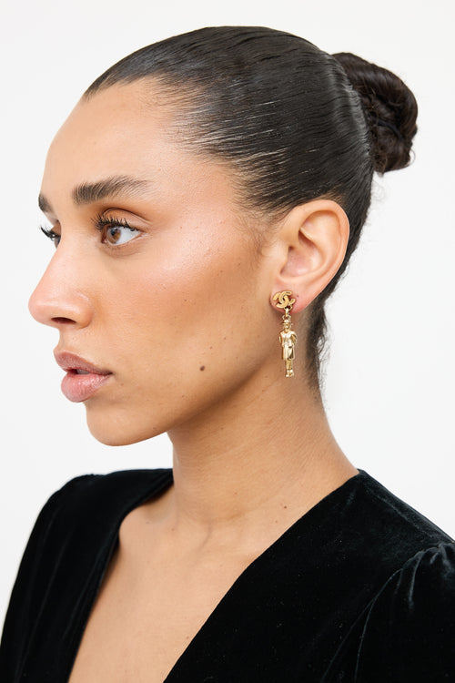 Chanel Mademoiselle Gold Drop Earrings