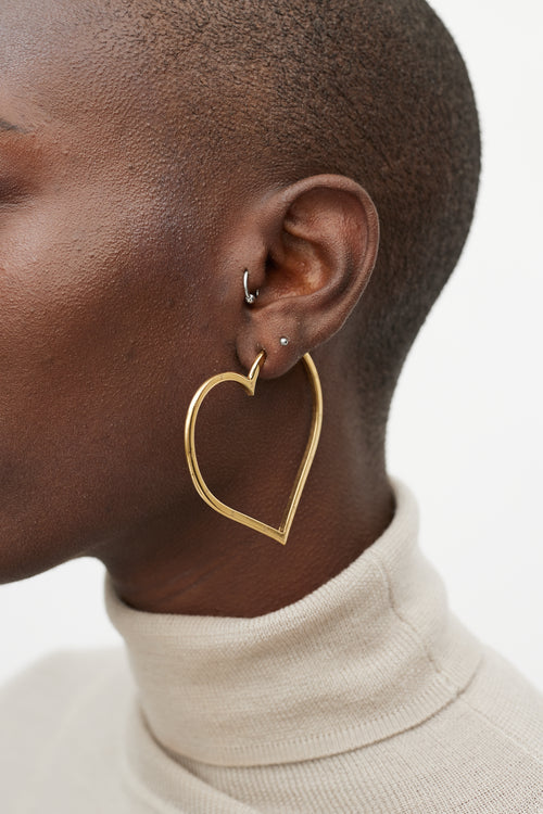 Chanel Spring 2004 Heart Hoop Earrings
