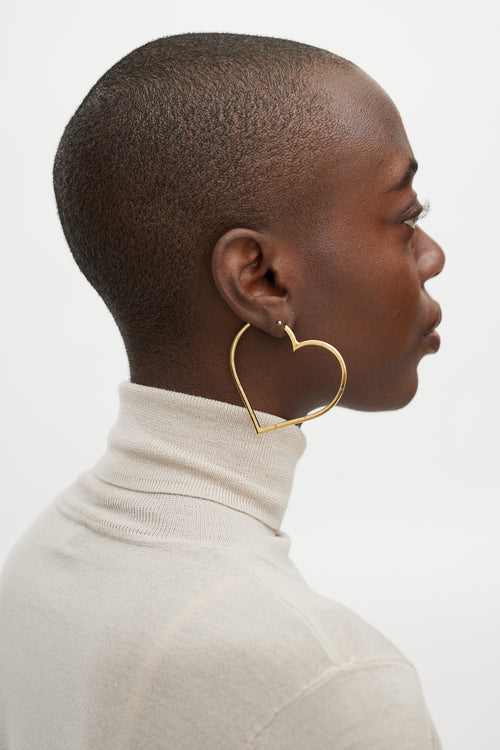 Chanel Spring 2004 Heart Hoop Earrings