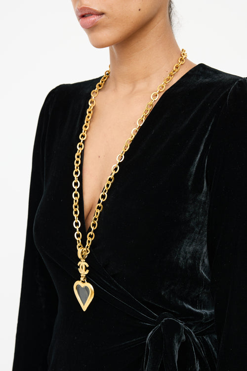 Chanel Spring 1995 Heart Loupe Necklace