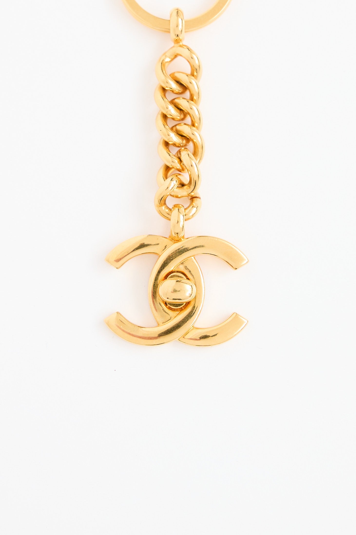 Chanel Gold Turnlock Keychain