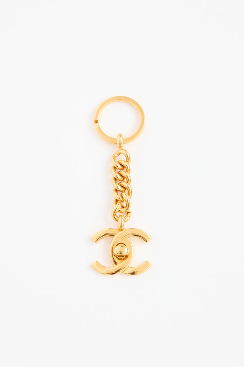 Chanel Gold Turnlock Keychain