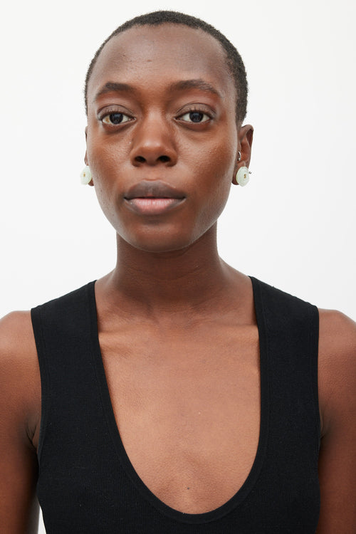 Chanel SS 2002 Camelia CC Earrings