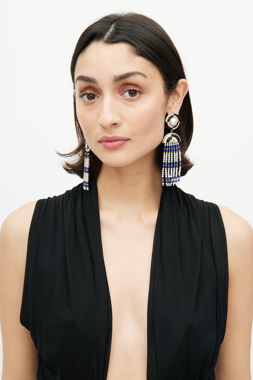 Chanel Beaded Tassel Earrings