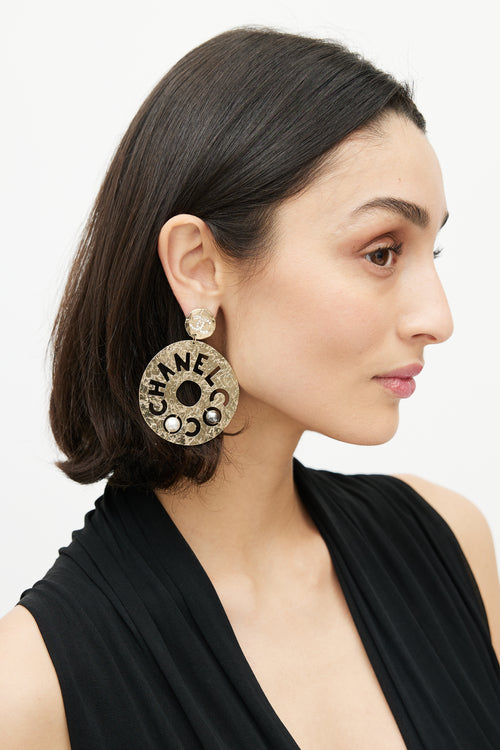 Chanel Papyrus Logo Earrings