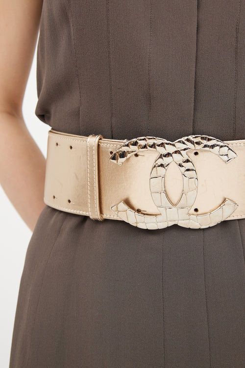 FW 2007 Leather Oversized Logo Belt