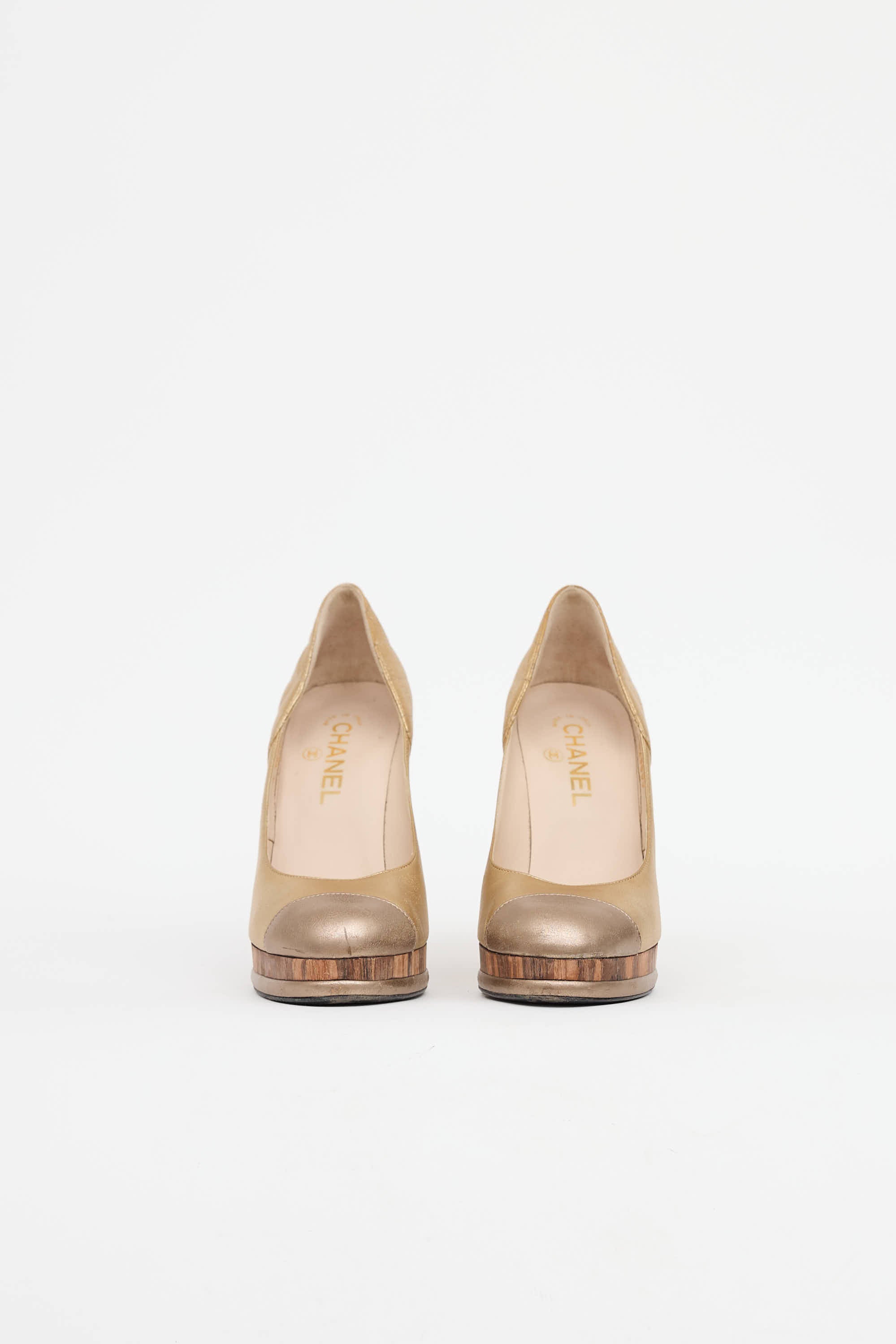 ChanelWooden CC Pump