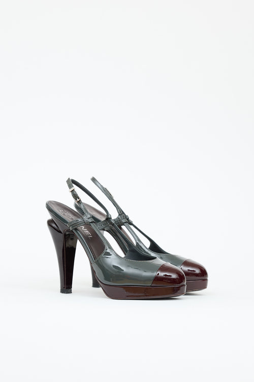 Chanel Cap Toe Slingback Heel
