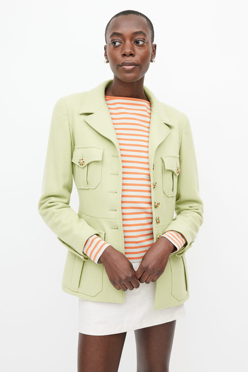 Chanel Green & Gold Wool Jacket
