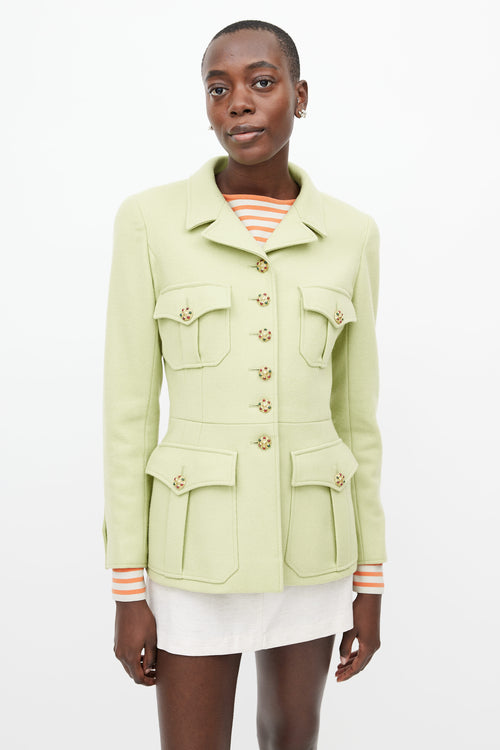 Chanel Green & Gold Wool Jacket