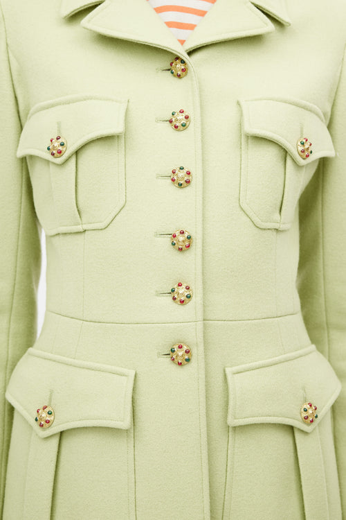 Chanel Green & Gold Wool Jacket