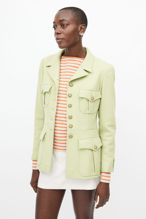 Chanel Green & Gold Wool Jacket