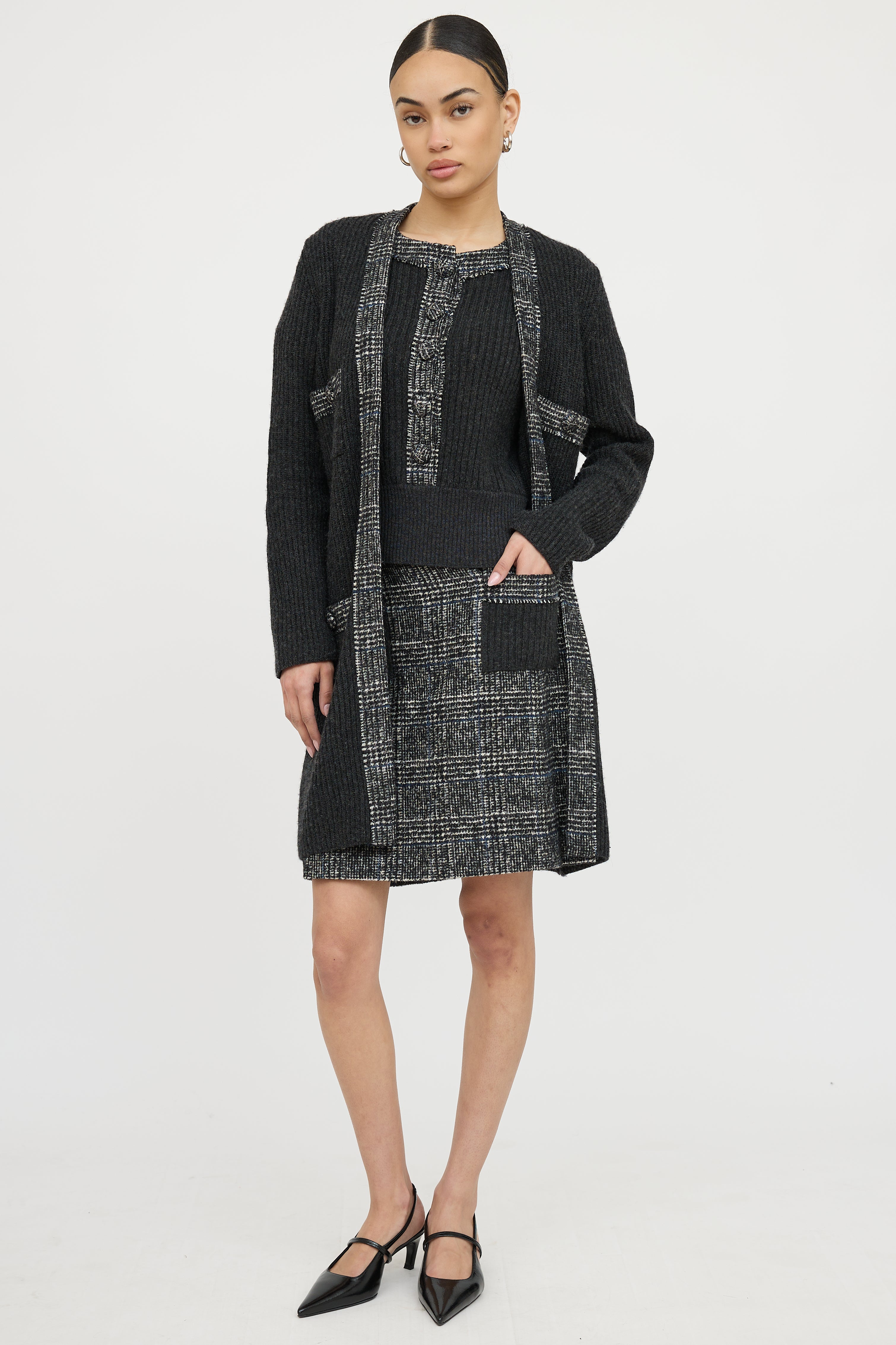 Chanel 2010 Cashmere Button Up Top