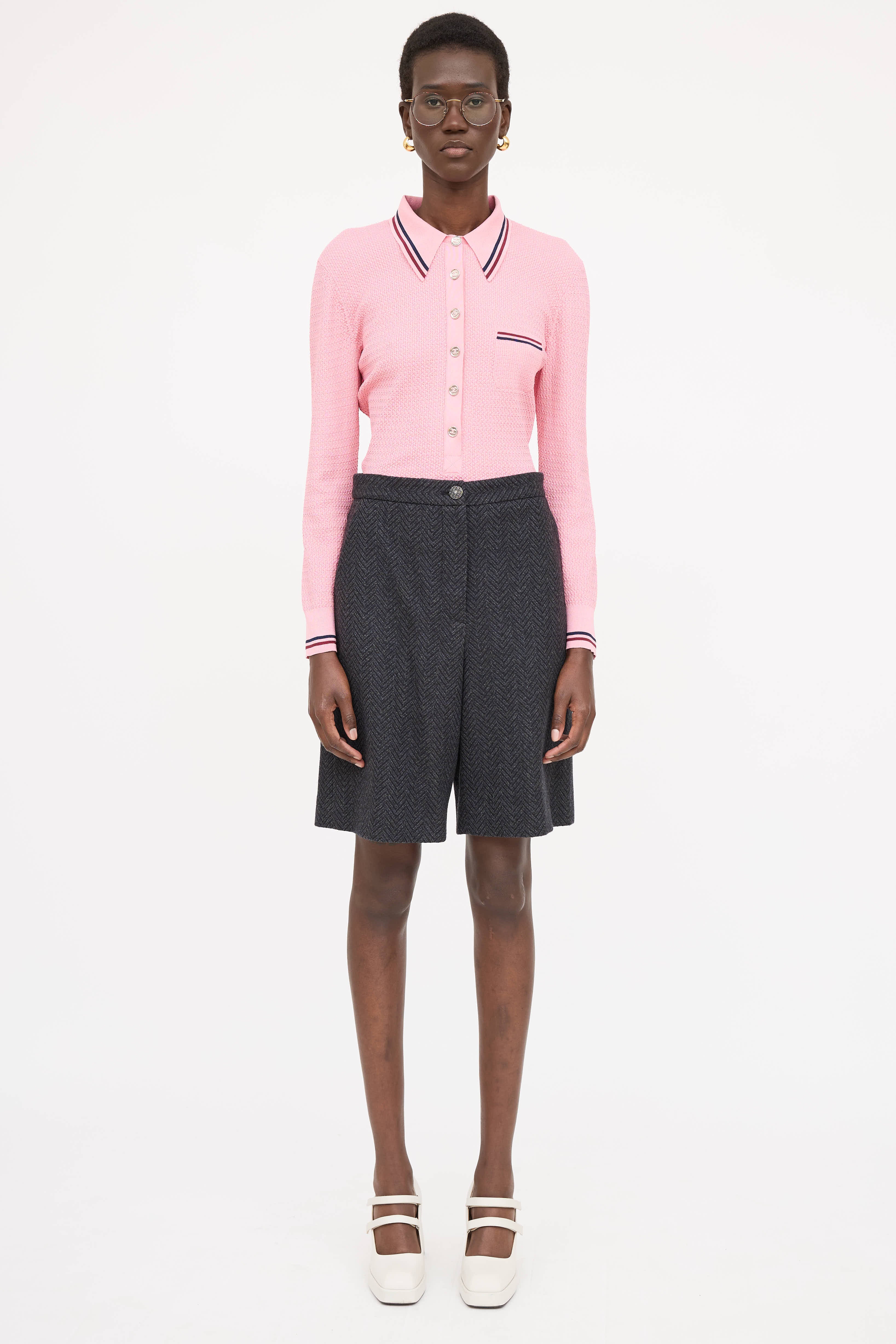 Chanel Wool Tweed Wide Leg Shorts