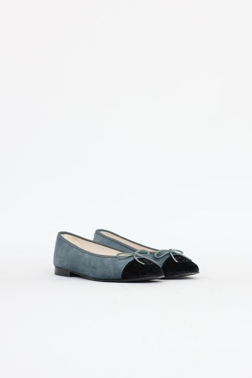 Chanel 24A Velvet CC Flat
